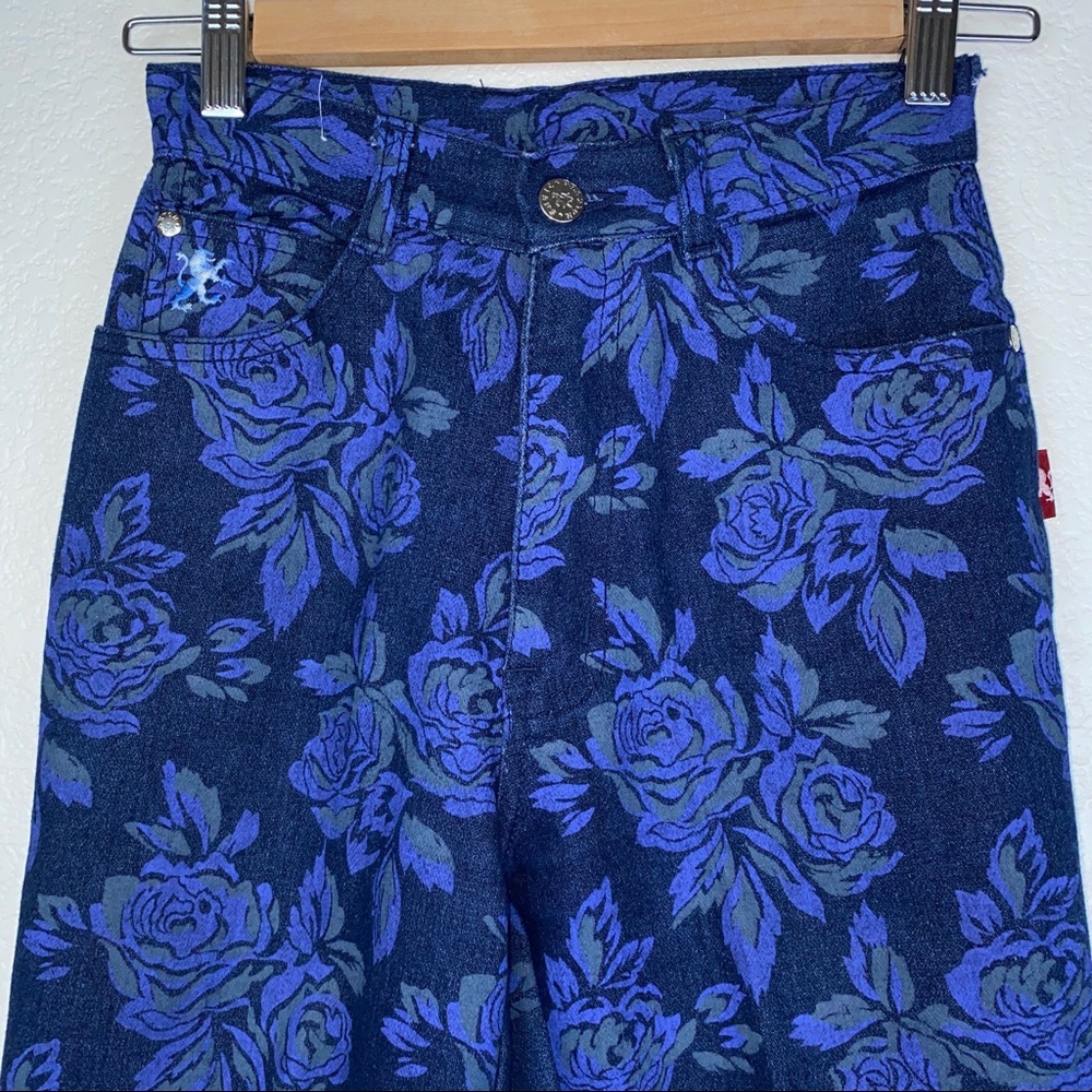 Braxton High Waisted Mom Floral Denim Jeans Jean - Picture 7 of 11